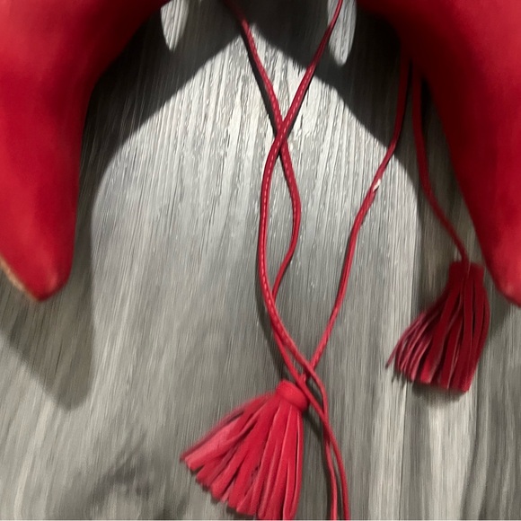 SCHUTZ Red Lace-Up Heels - Picture 3 of 5